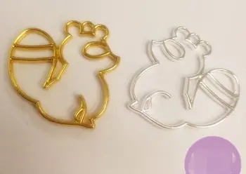 

10 pcs/lot gold silver raccoon shape Metal Frame Pendant Gold Charm Bezel Setting Cabochon Setting UV Resin Charm