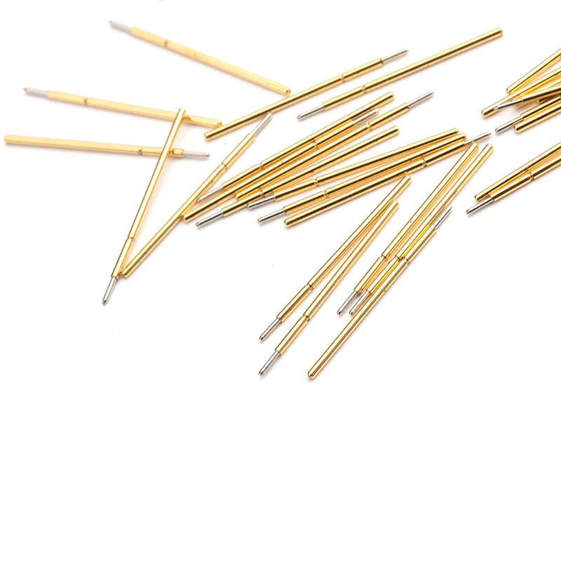 100pcs Voltage Test Probe Spring Phosphor Bronze Tube Gold Plated Length 15mm For Testing Circuit Board Instrument P058-F