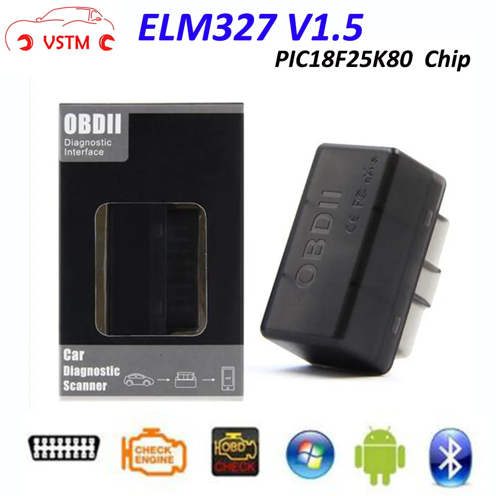 VSTM V1.5 ELM327 Bluetooth с чипом PIC18F25K80 автоматический OBD 2 OBDII диагностический сканер ELM 327 Android по полной команде