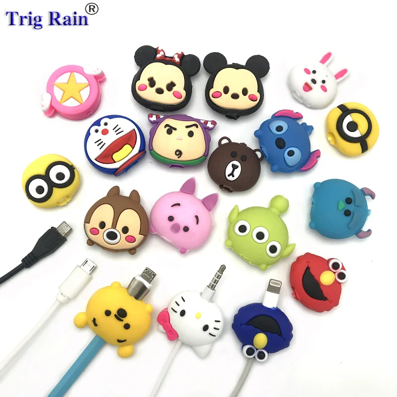 

Cartoon Cable bite Protector For iPhone Andriod Audio Cable Winder Cover animal Charger Data Line Cord Protector Case