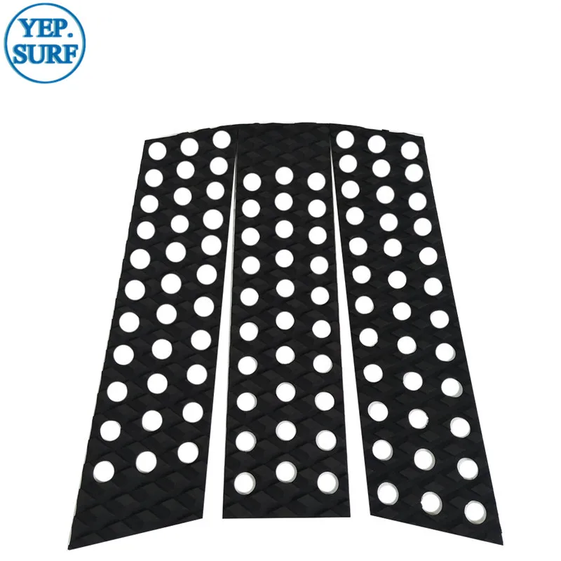 Surfing EVA Deck Grip Pad, Surf Traction Pad, Front Pad and Tail Full Set for Surfboard, Black Colors, Presale