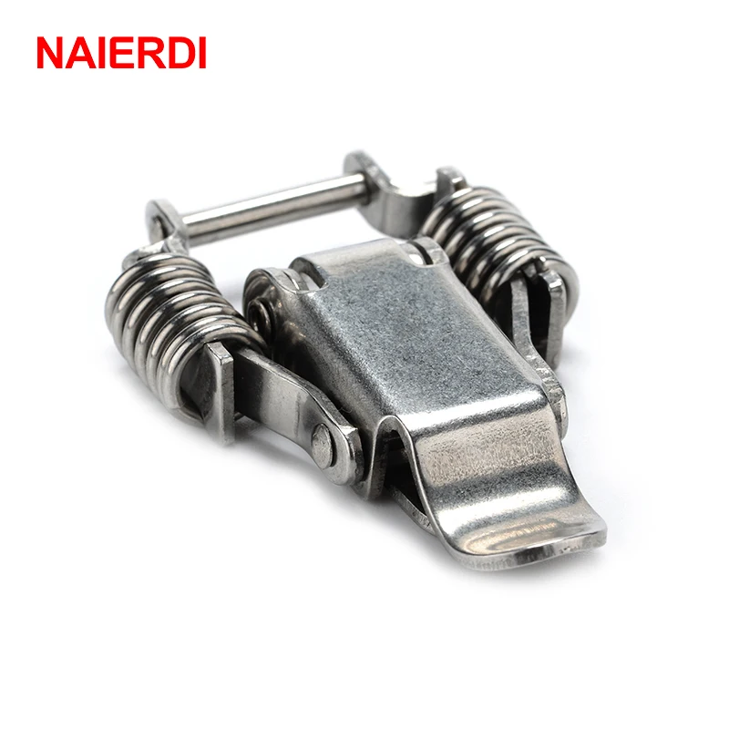 

3PCS NAIERDI J108 Mild Steel Cabinet Boxes Hasp Lock 67*24 Spring Loaded Latch Catch Toggle Locks For Sliding Window Hardware