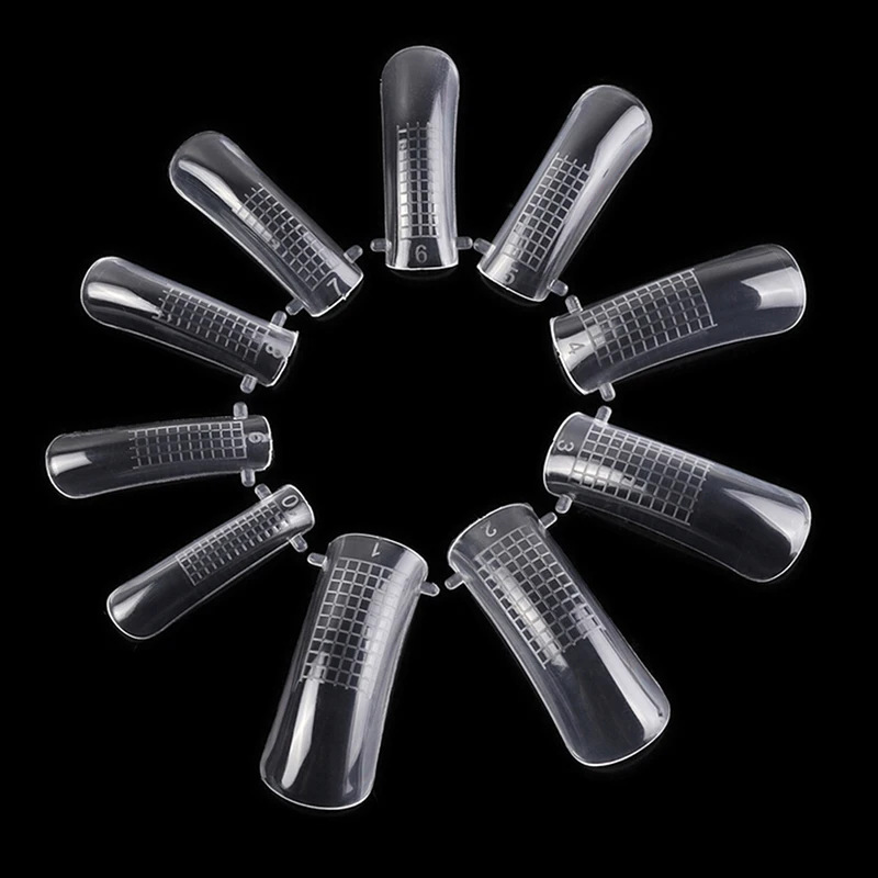 

20PCS Transparent Quick Building Mold Tips Nail Dual Forms Finger Extension Nail Art UV Builder Poly Gel Tool
