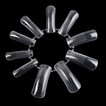 

20PCS Transparent Quick Building Mold Tips Nail Dual Forms Finger Extension Nail Art UV Builder Tool