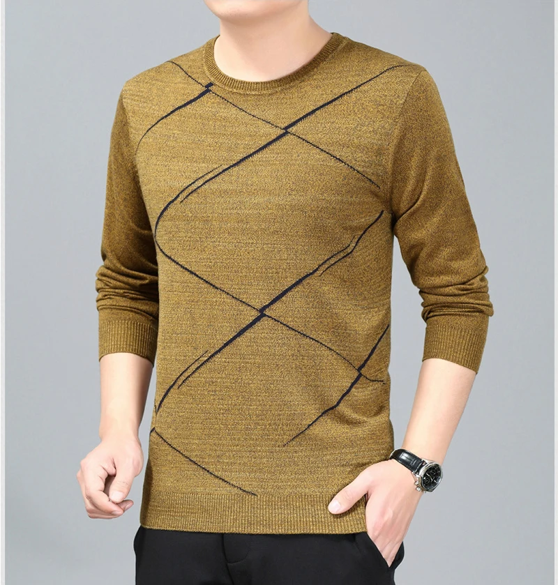 Новый свитер Для мужчин 2018 модный бренд О-образным вырезом Slim Fit удобные трикотажные Для мужчин S Шерсть пуловер и Свитеры для женщин