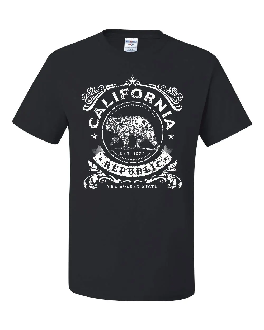 Футболка с флагом Калифорнийской Республики CA Cali State Grizzly медведь звезда футболка