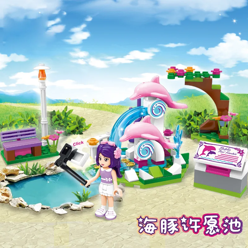 109 шт. обучающая игрушка для детей блоки совместимые с Legoingly city girl Dolphin wishing pool