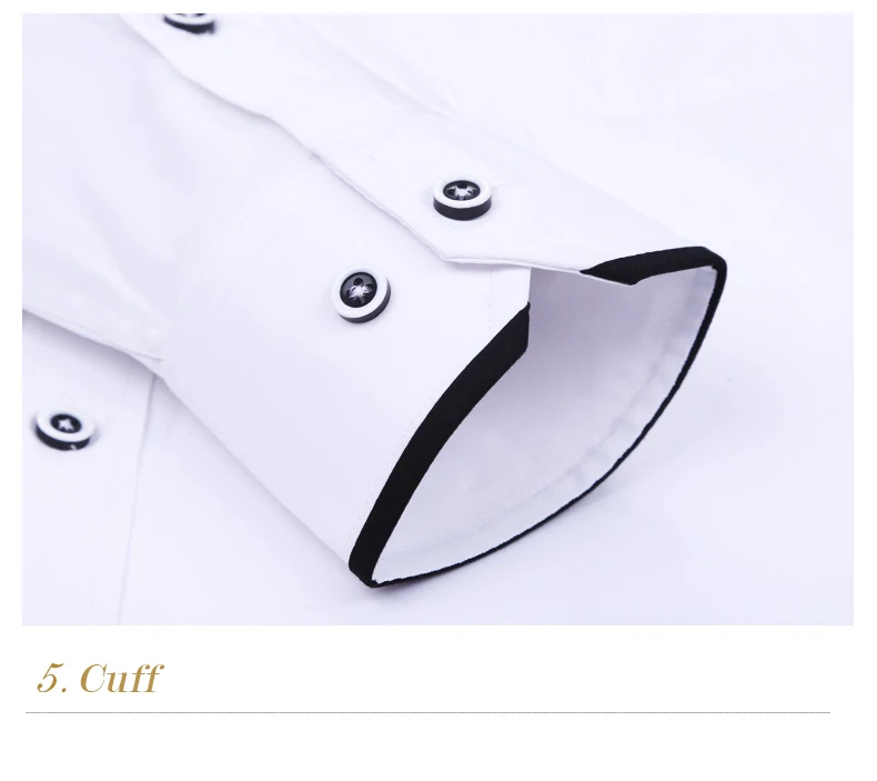 Мужская рубашка Social Slim Fit Повседневная рубашка с воротником-стойкой и длинным рукавом, однотонная черная и белая рубашка, Мужская одежда, большие размеры 4XL