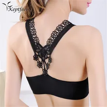 Бесшовные полые вышитые цветы спортивный бюстгальтер для фитнеса жилет однотонная майка с круглым вырезом со съемными нагрудники черно-белые