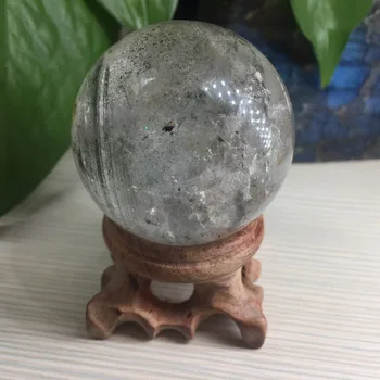 

2019 Newest Hot Clear Quartz Crystal Ball 46mm Stone Carved Ball Healing Green Phantom Crystal Sphere Photography Props Gifts