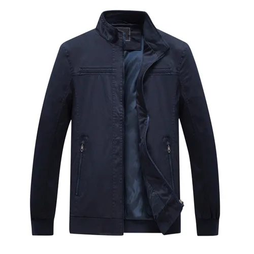 DAVYDAISY Новое поступление Осенняя мужская куртка Тонкий стоячий воротник Мужская куртка размера плюс 3XL 4XL 5XL 6XL черное Мужское пальто JK093 - Цвет: blue