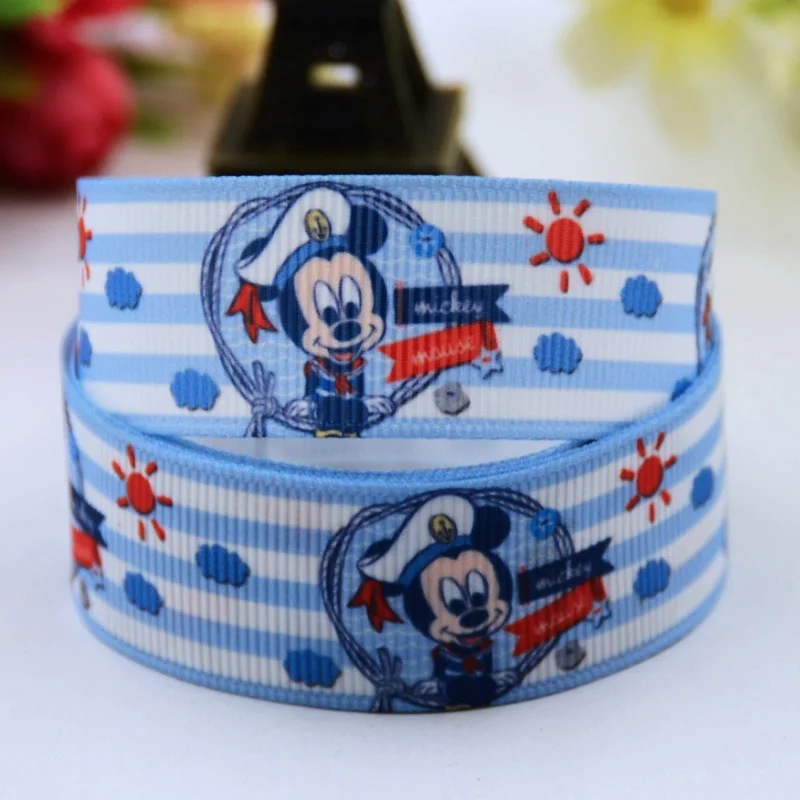 

7/8'' (22mm) Mickey Cartoon Character printed Grosgrain Ribbon party decoration satin ribbons OEM 10 Yards X-00629