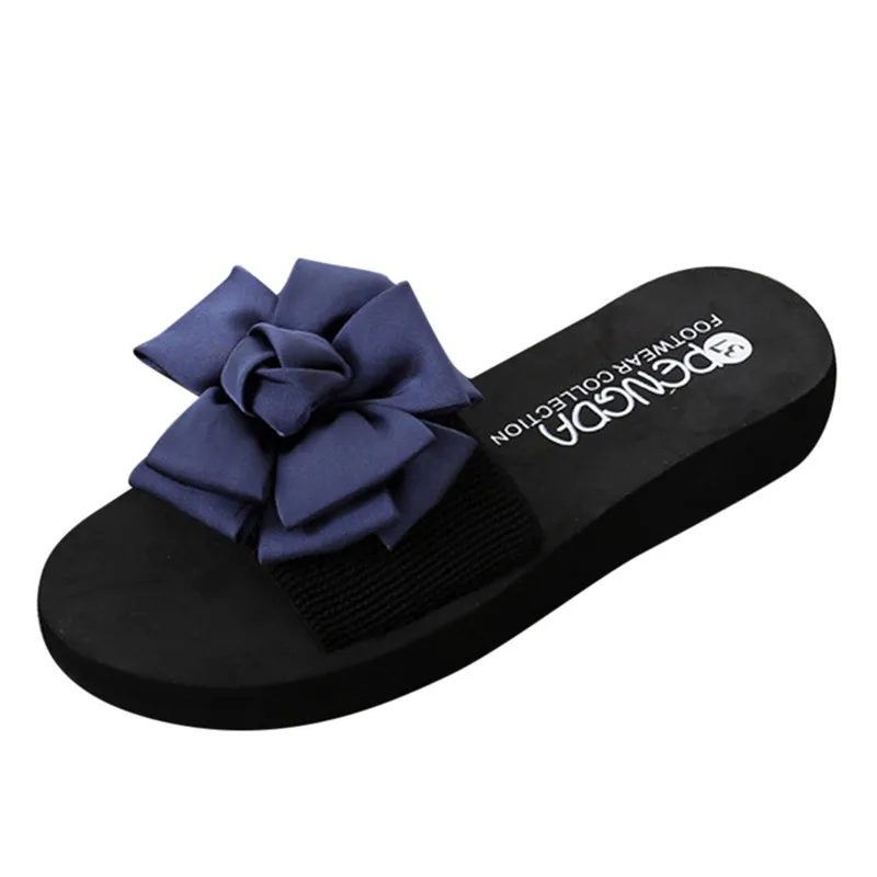 

Women Flower Summer Sandals Slipper Indoor Outdoor Flip-flops Beach Shoes wedges shoes for women sapato feminino