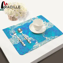 Miracille творческий в европейском стиле с изображением слона коврики под посуду на стол изоляции Нескользящая чаша стол сервировочные
