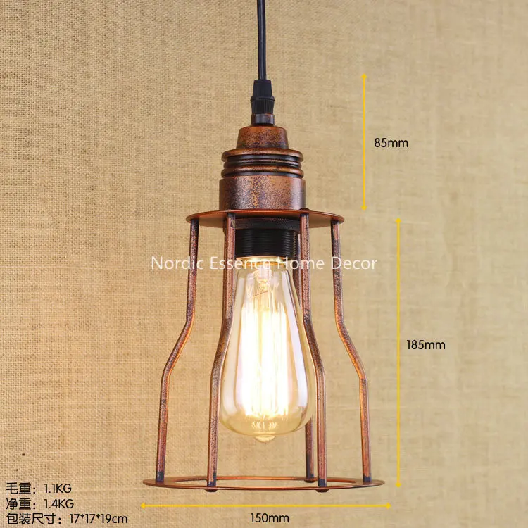 

LOFT Industrial style wrought iron rusty mesh Creative Arts Cafe Bar Bar shop Vintage old chandelier,American country rural lamp