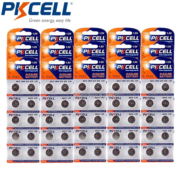 150Pcs PKCELL AG13 LR44 Alkaline Batteries Button Cell Battery Equal to