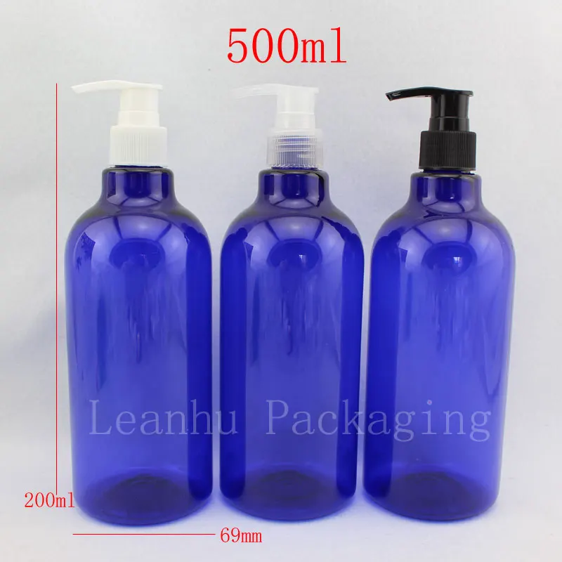 14 X 500ml Blue Lotion Pump Bottle, 500ml Plastic Lotion Bottle
