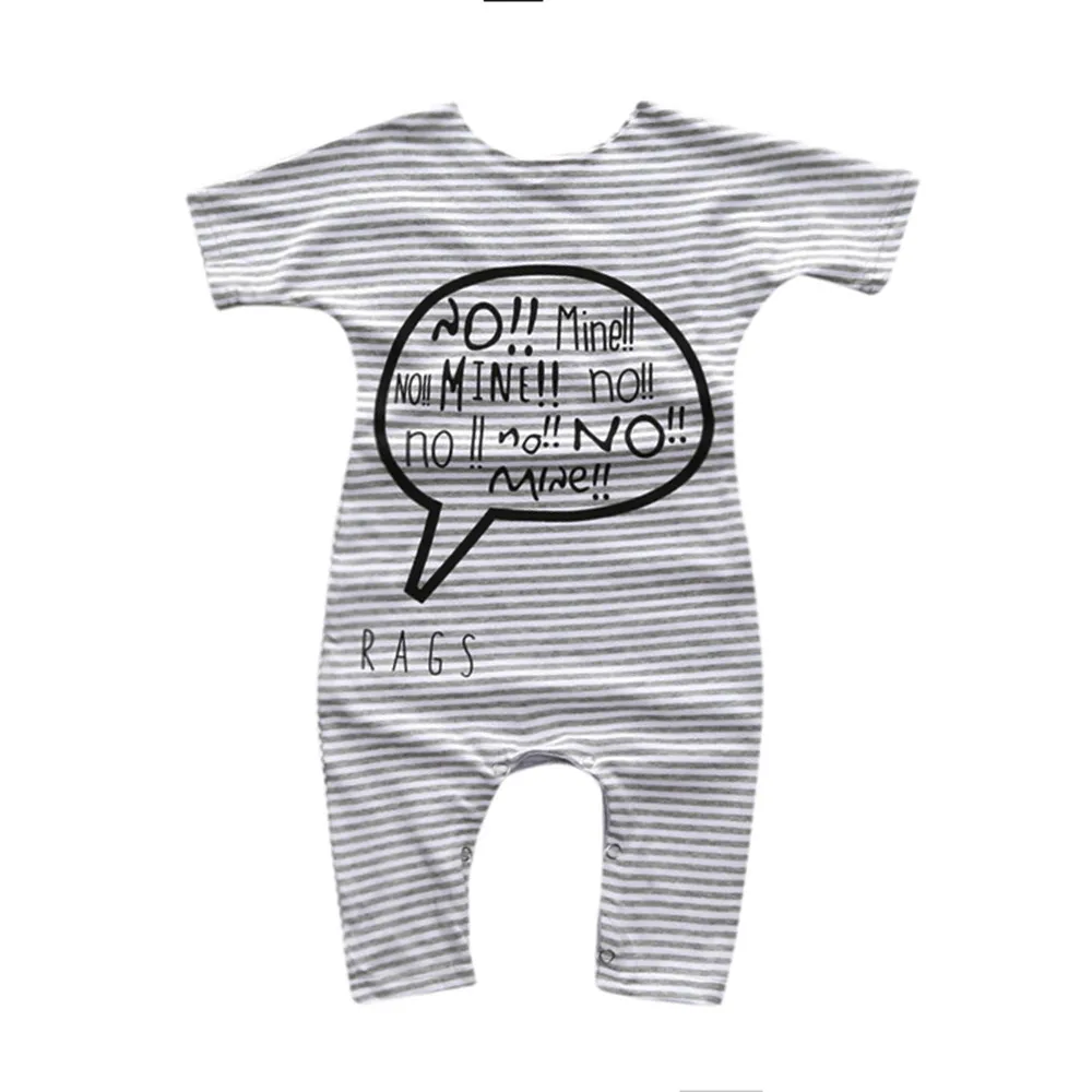 

Letter print stripe set cute and comfortable Infant Kid Baby Boys Striped Letter Print Short Sleeve Jumpsuit Romper Playsuit F4