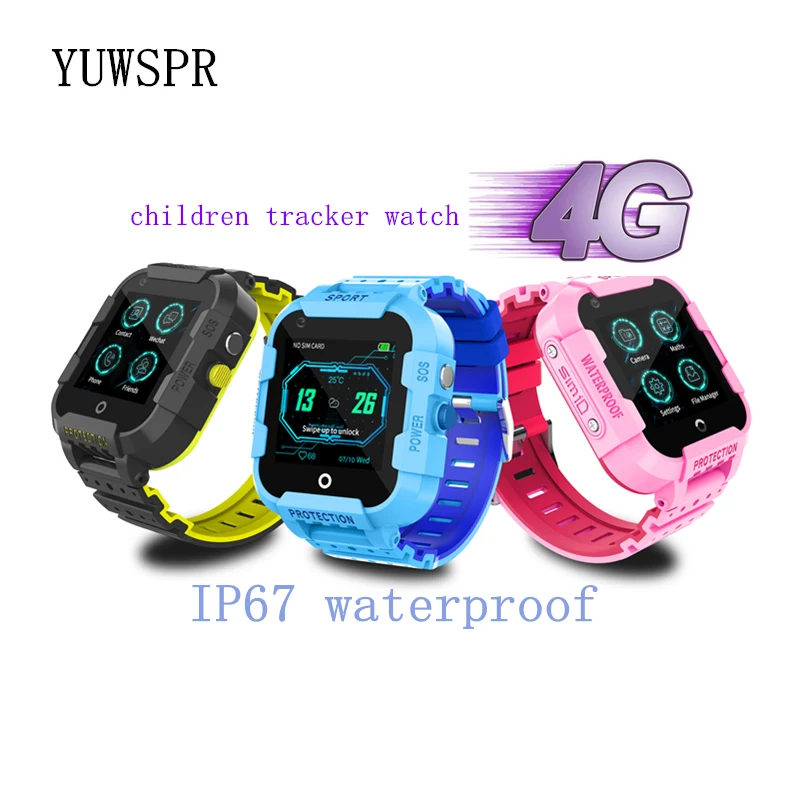 Новый 4G дети gps трекер smart watch IP67 Водонепроницаемая камера фунтов WI FI