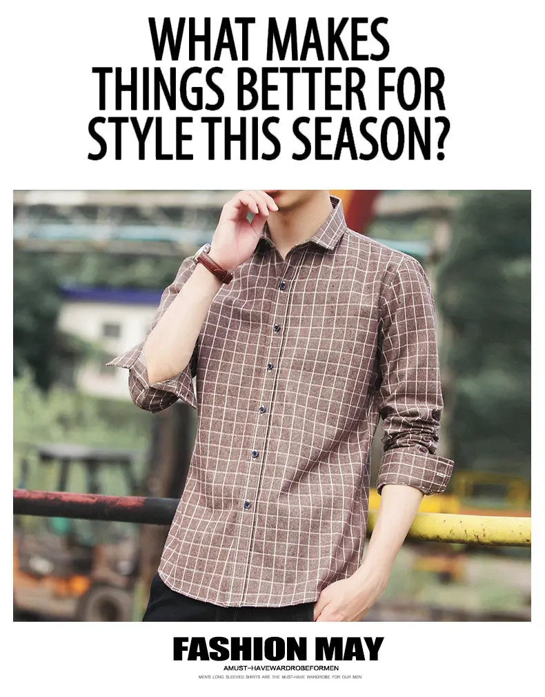 4Colors Plaid shirts men long sleeve casula 2017 autumn spring new cotton male shirts plus size M-4XL Muls Brand Clothing MS101-08