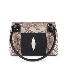 Необычный дизайн из натуральной кожи питона застежка на молнии женская сумка кожа ската женская сумка на одно плечо женский Портативный кошелек