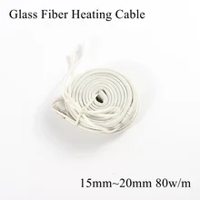 1 метр 15~ 20 мм 12V~ 220V 80 Вт/м стекловолокно нагревательный кабель гибкий изоляционный Электрический нагреватель проволочный ремень пластина лента Водопровод