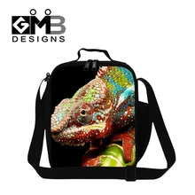 Хамелеон 3D Печатный термальный Ланч-бокс сумка для детей школы, Мальчики Прохладный ланч-контейнер, стильный bluey Рабочий Ланч-мешок для взрослых