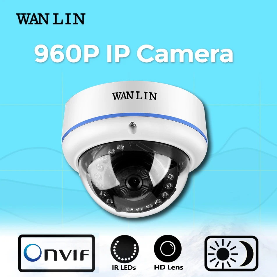 

WAN LIN 960P IP Camera Vandalproof Indoor Outdoor 3.6MM Fixed Lens IR LEDs 1.3MegaPixel Network Camera Support Onvif