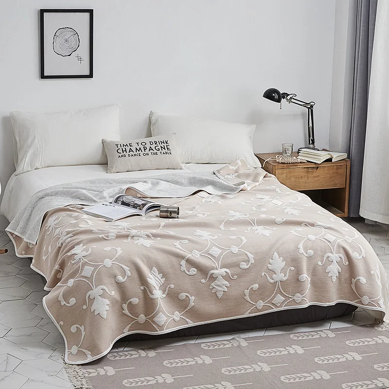 

New Luxury cotton Summer Quilt twin full queen king Blankets flower Bed Cover Children Adults duvet white gray soft Comforters