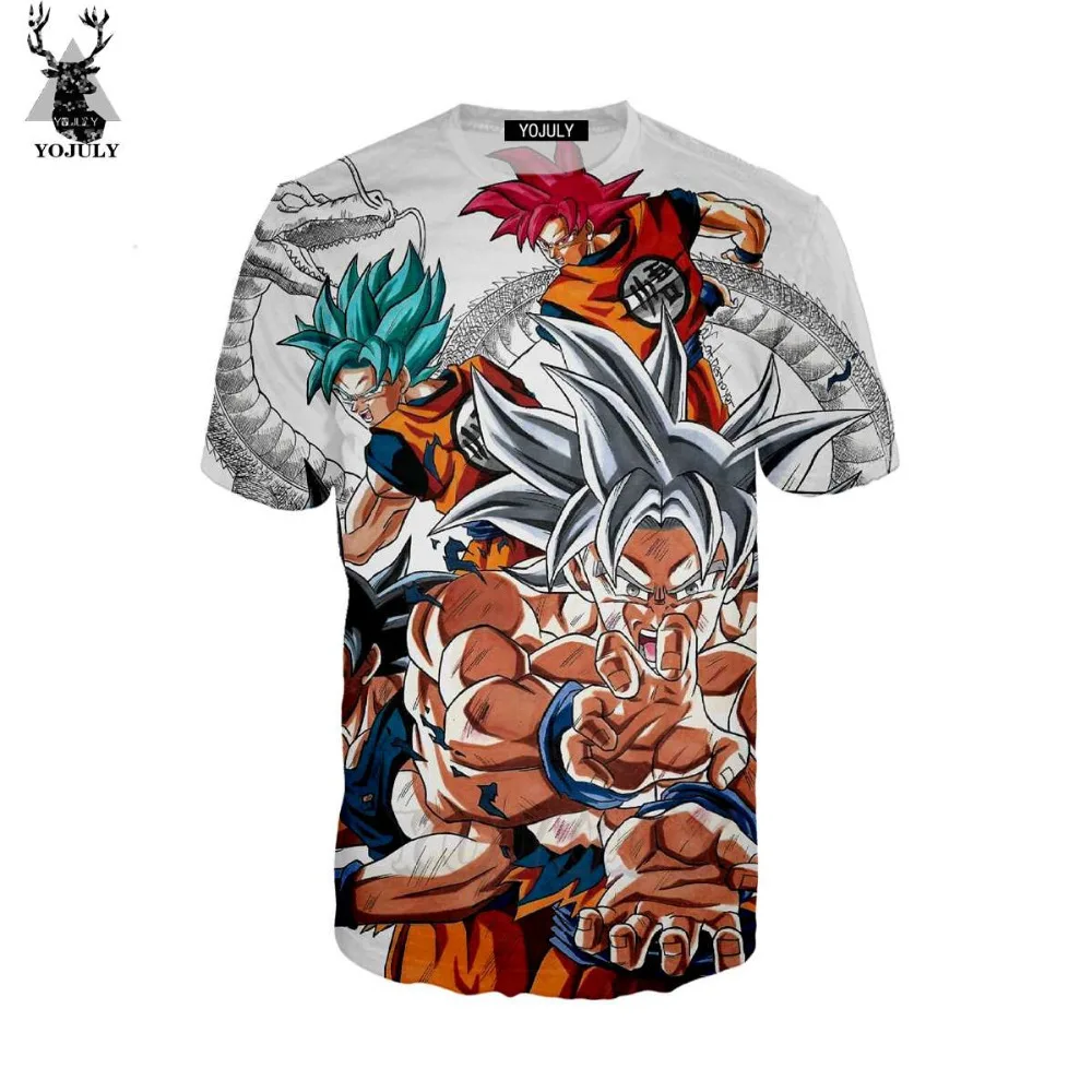 Yojuly 3D одежды в стиле "унисекс" с рисунком в стиле аниме «Драконий Супер golden Frieza Goku сотовый Повседневное с О-образным вырезом, Детская футболка с рисунком летние шорты с длинными рукавами 088