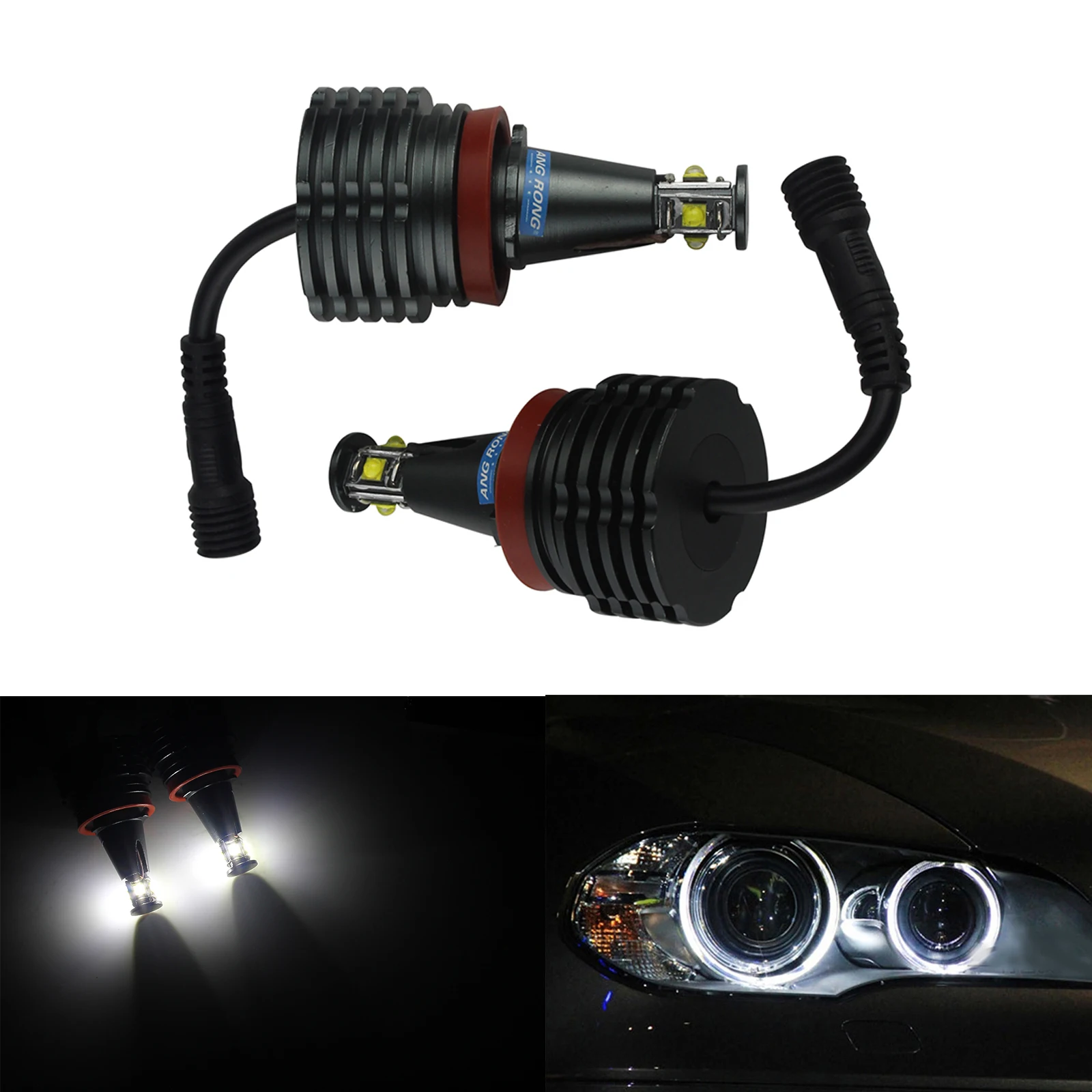 

ANGRONG H8 20W Xenon White LED Angel Eyes Marker Light Canbus For BMW 3-Series E92 Coupe (328i, 328xi, 335i) 07-12