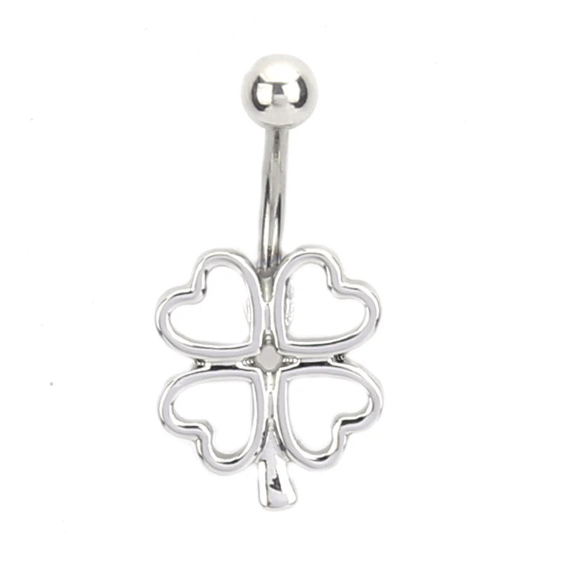 

Simple four heart pendant body art perforation Belly Navel nail stainless steel perforated jewelry