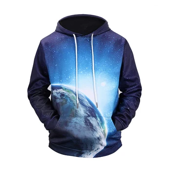 

2018 new 3D Hoodies The outer space printing spring winter men women 3d hoodie Sweatshirt for men Hoodies Sweatshirts blue earth