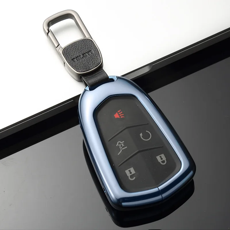 Автомобиль Алюминий сплав Auto Key держатель оболочки удаленный ключевой чехол для Cadillac ATS-L CT6 CTS XTS XT5 SRX Escalade - Название цвета: 02