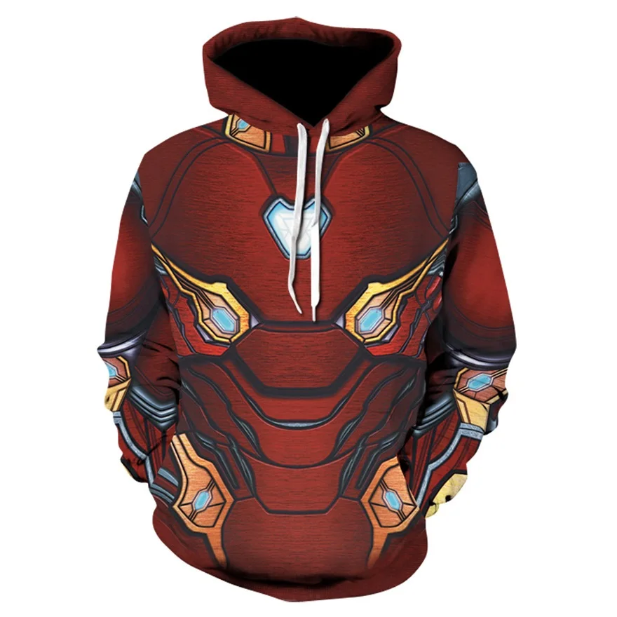 

2018 New 3D Print Avengers 3 Iron Man Hoodies Sweatshirts Men Breathable Hoodie Cosplay For Male Autumn Hoody Jogger Clothing