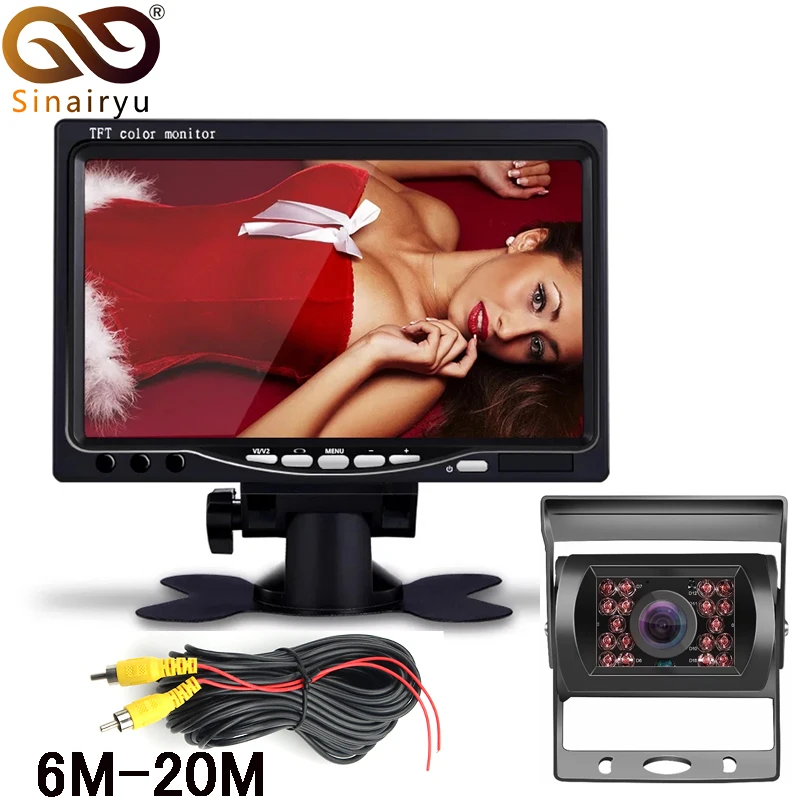 

Sinairyu DC 12V~36V Truck Bus Parking Camera Monitor System, HD 7 Inch Car Monitor With Rear View Camera 10~20M RCA Video Cable