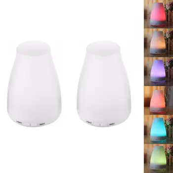 

2pcs 100ml Aromatherapy Essential Oil Diffuser Ultrasonic Diffusers with LED Lights Changing Auto Shut-off Function