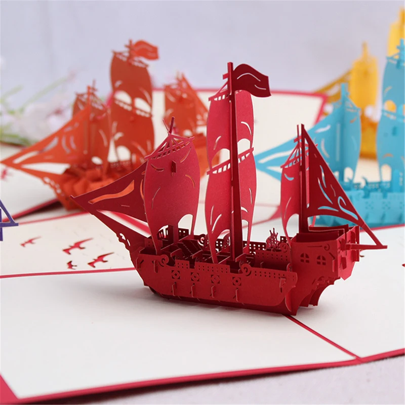 

Popup Greeting Card Creative 3D Sailboat Handmade Pop up Card Popup Gift Card Invitation Popup Card For Business