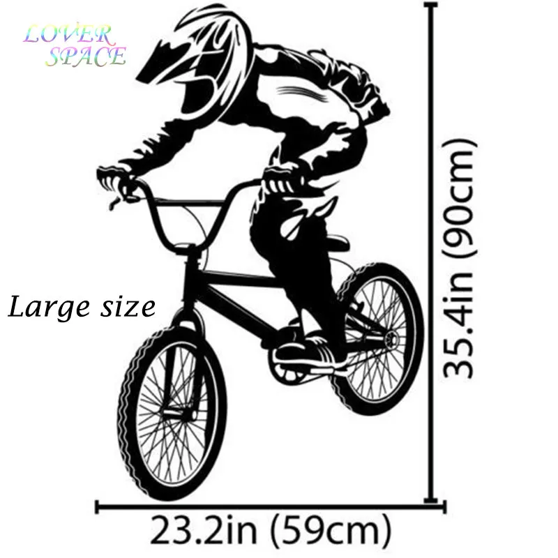 free shipping bmx bike bicycle biker boys wall decal vinyl home