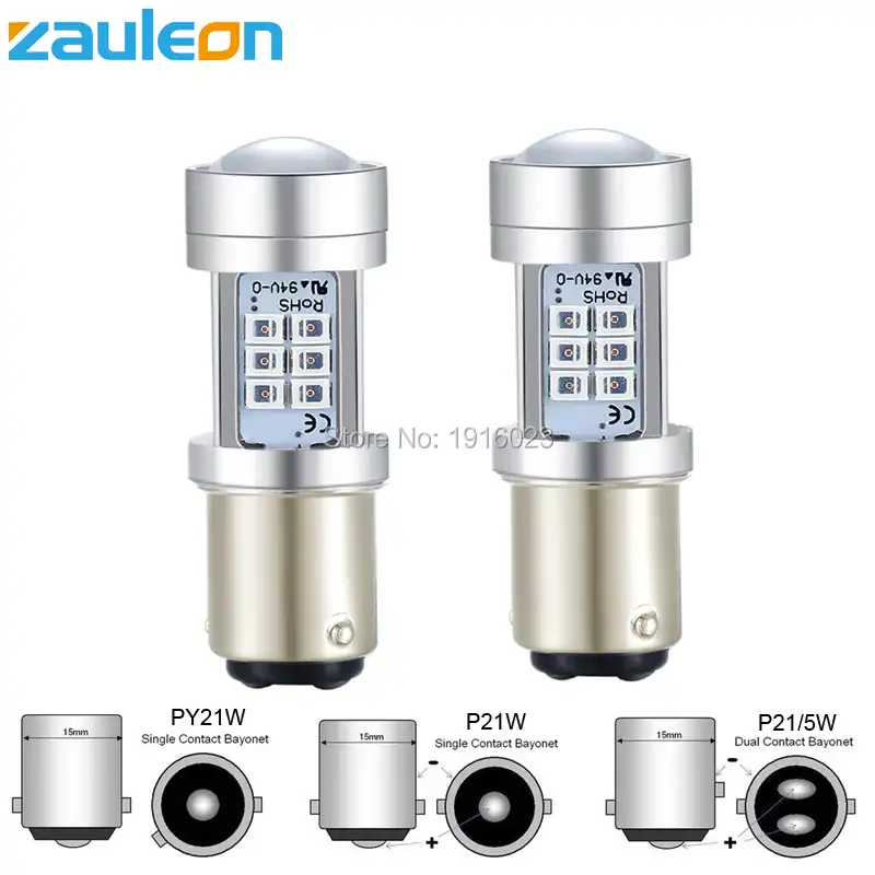 Zauleon 2 шт. авто светодиодный светильник 1157 P21/5 Вт красный задний тормозной