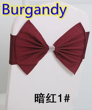 

Burgandy color wedding belt sash Butterfly sash with shiny buckle in the middle lycra sash spandex band bow tie ribbon wholesale