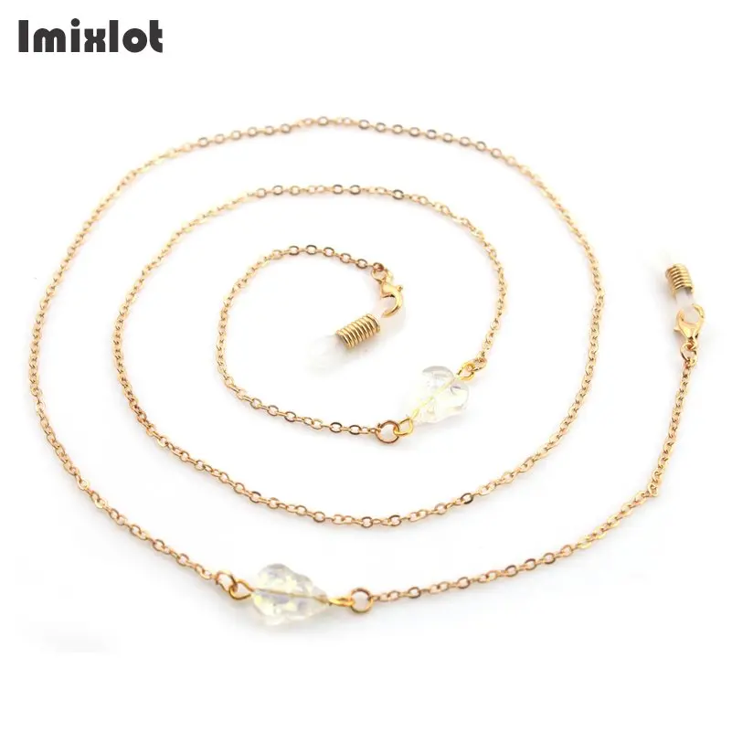

Fashion Glass Crystal Leaf Eyeglass Chains Sunglasses Reading Beaded Glasses Chain Eyewears Cord Holder Neck Strap Rope