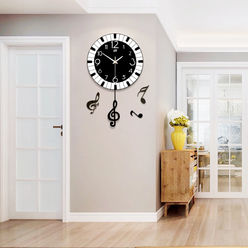 Piano Key G-clef symbol Wall Clock Color:30X50cm