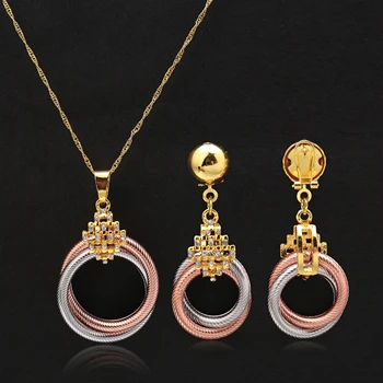 Модные украшения Для женщин серьги подвеска ожерелье Медь полый шар ювелирные наборы Луны для вечерние Макси ювелирные комплекты Dubai - Окраска металла: Светло-желтый, золотистый цвет