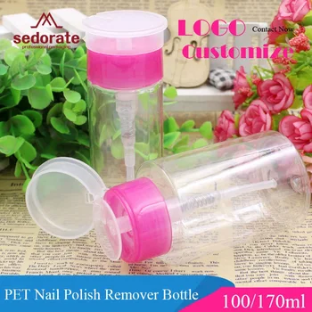 

Sedorate 20 pcs/Lot PET 100ML 170ML Manicure Tools Press Suction Nail Polish Remover Bottles Containers Makeup Bottles ZM026