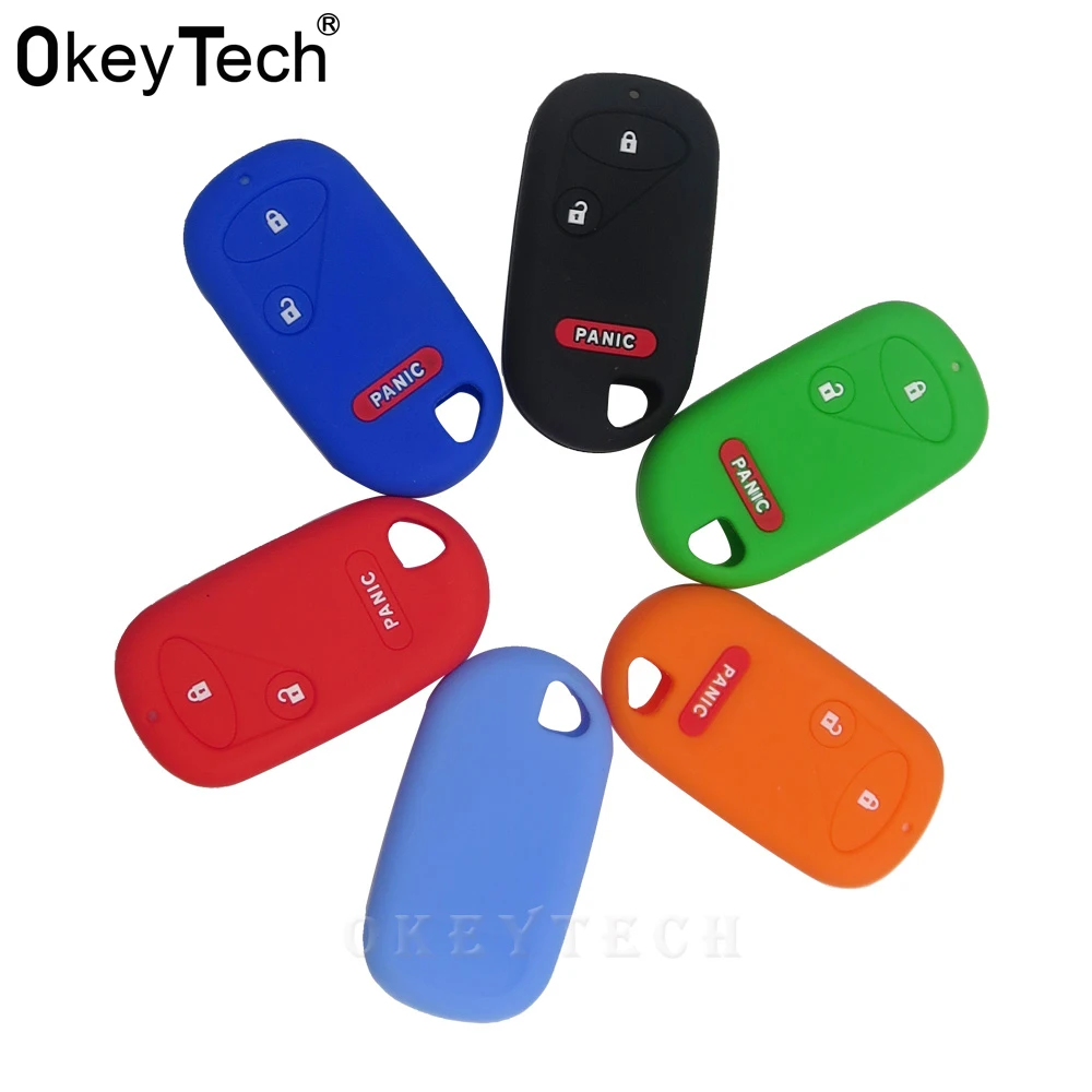 

OkeyTech Silicone Car Key Cover Case 3 Buttons Replacement Shell For Honda Civic Element Accord CR-V Insight Pilot Remote Key