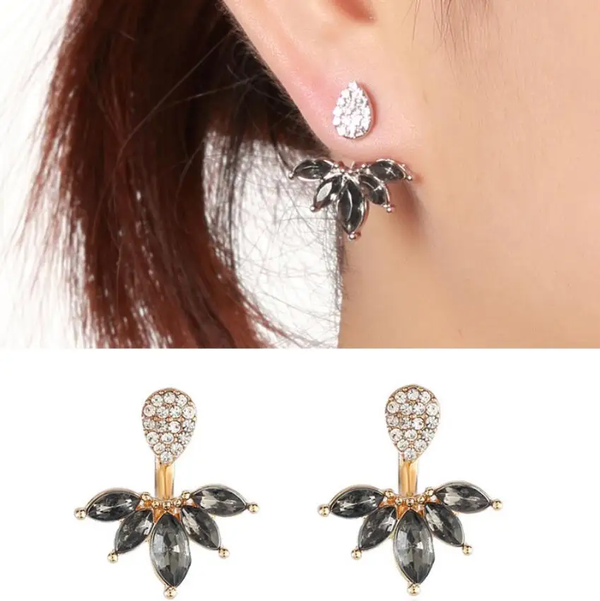 

Hfarich Cubic Zircon Crystal Leaf Earrings Women's Pierced Earring Jackets For Women Jackets Piercing Earrings Fine Jewelry