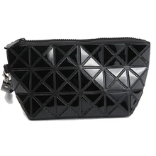 Women Cosmetic Bag Geometric Stitching Long Section Of Pu Leather Clutch Phone Package Organizator Sac Maquillage