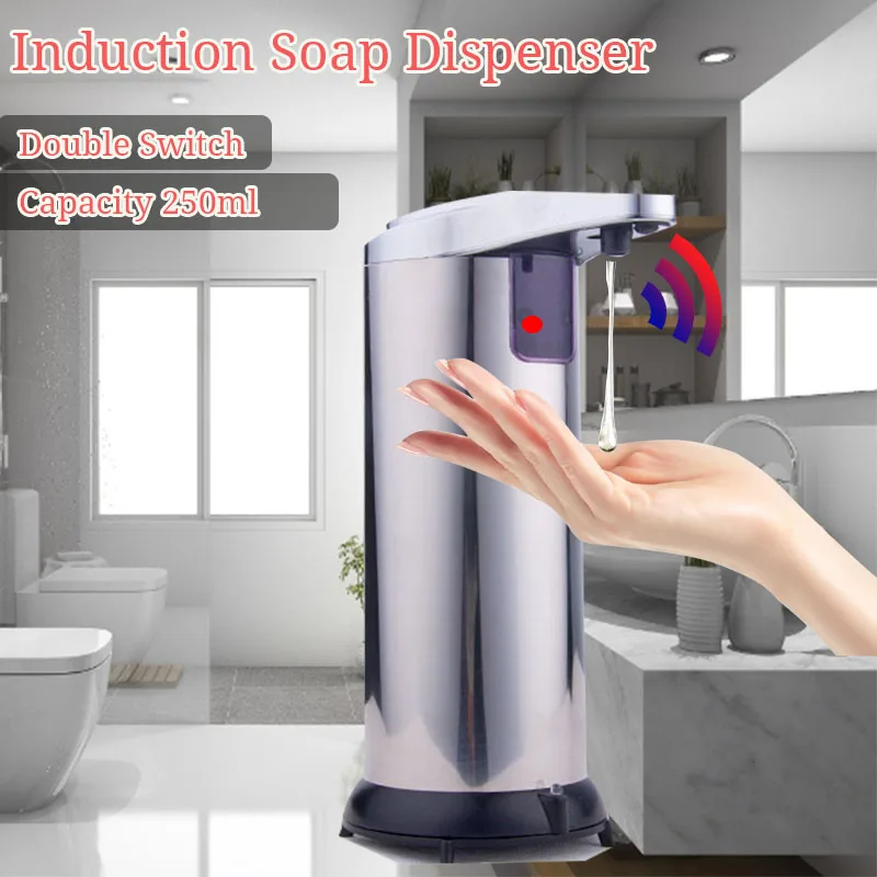 

250ml ABS Automatic Liquid Soap Dispensers Infrared Smart Sensor Touchless Sanitizer Dispenser for Home Kitchen Bathroom Hotel