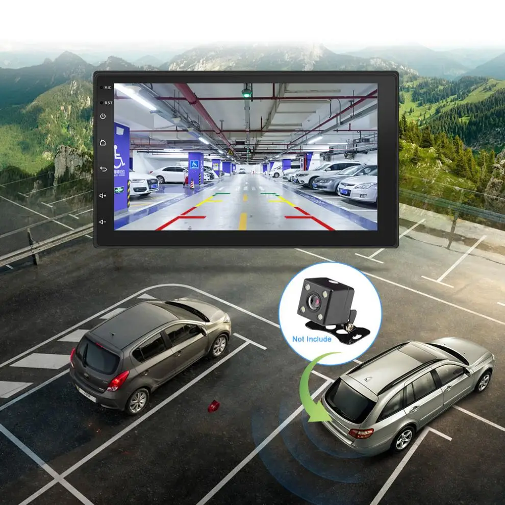 7 zoll 2Din QUAD Core Android 7.1 Bluetooth Auto FM Radio Stereo-Player Unterstützung Spiegel Link/